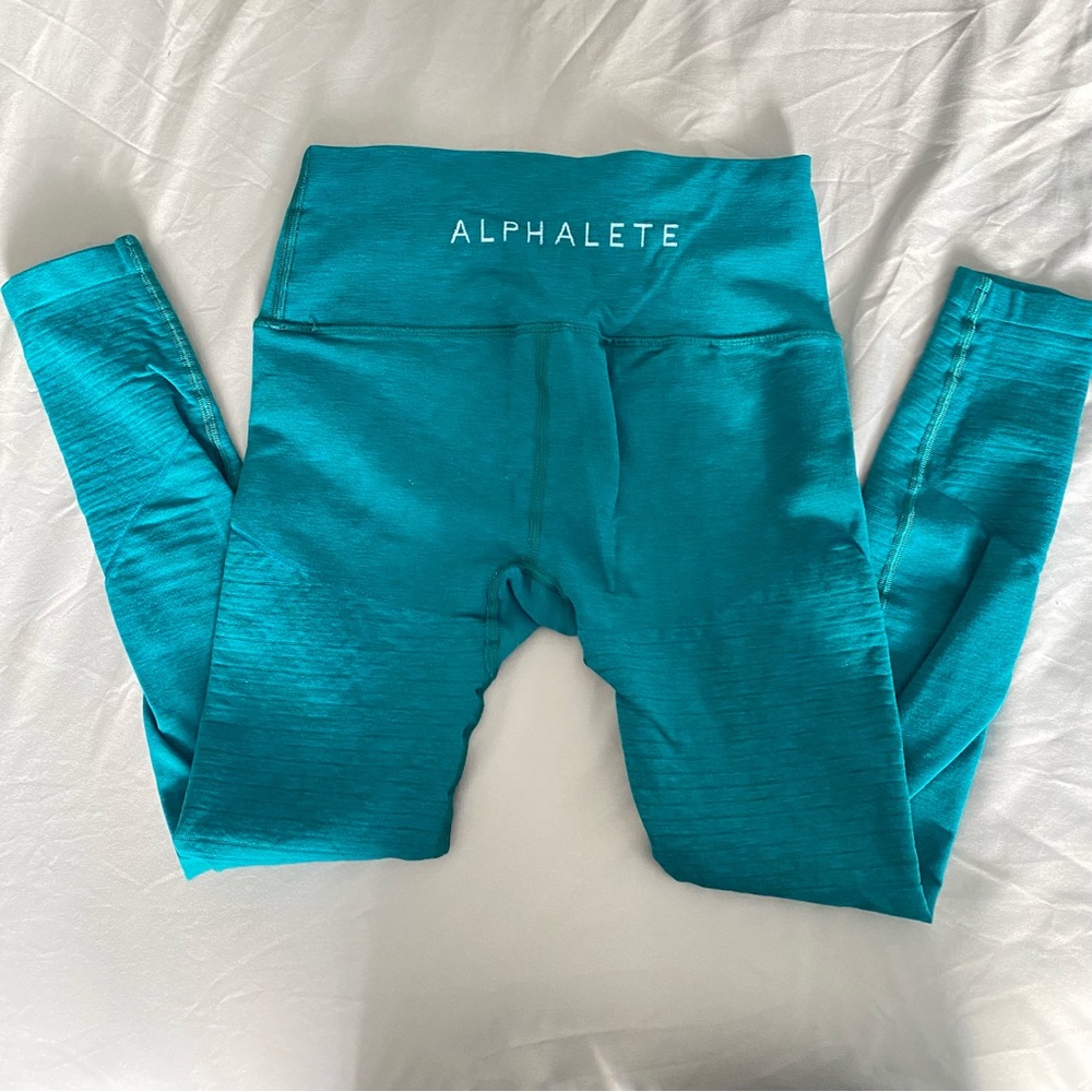 Alphalete teal legging- size medium